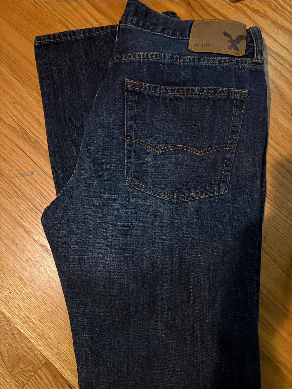 Men's American Eagle Dark Blue Classic Straight Jeans 34x34